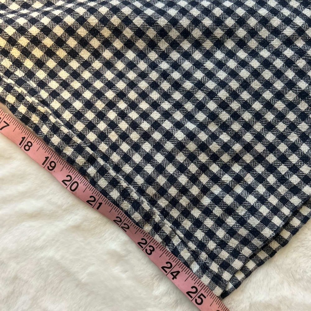 Abercrombie & Fitch Women’s XS Black White Gingham Linen Blend Wide Leg - Picture 12 of 15